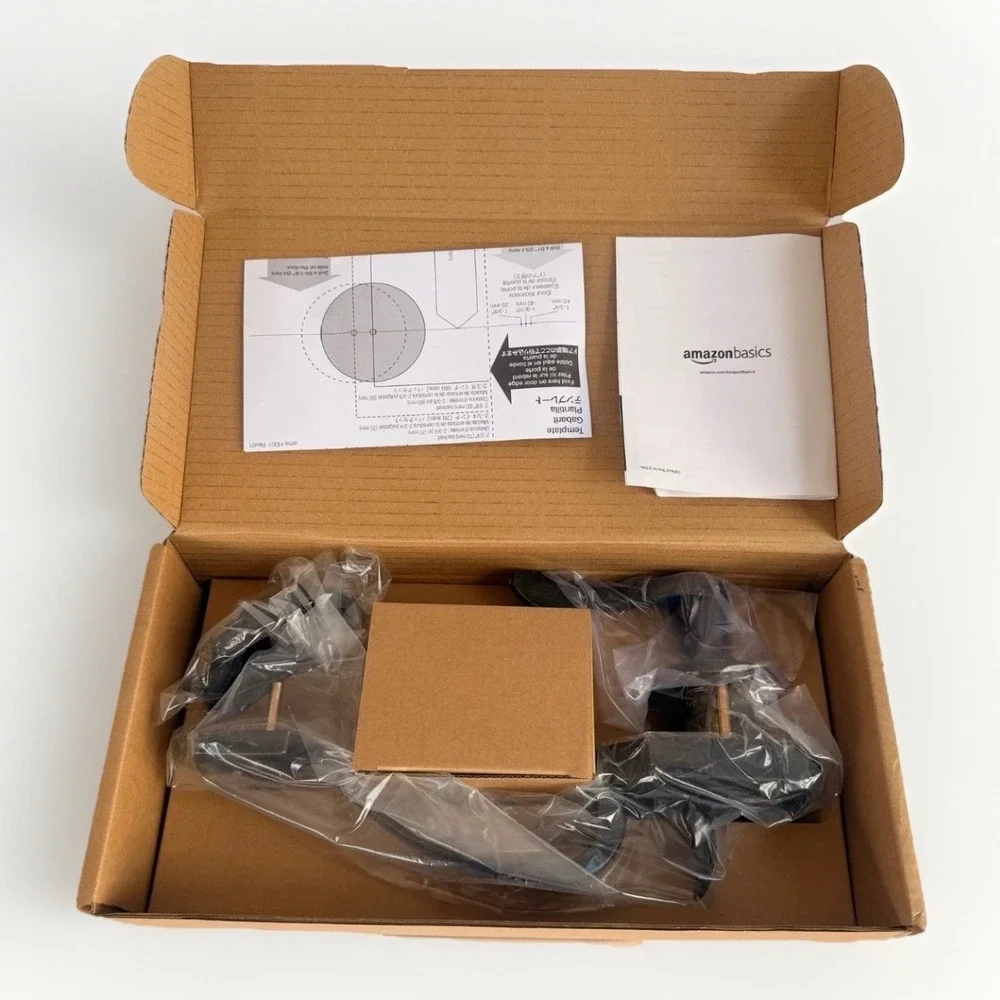 Amazon Basics Front Door Lock Set Handleset with Shelby Lever Single Cylinder‎